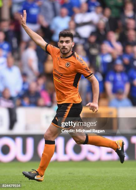 Ruben Neves of Wolves in action during the pre-season friendly match between Wolverhampton Wanderers and Leicester City at Molineux on July 29, 2017...