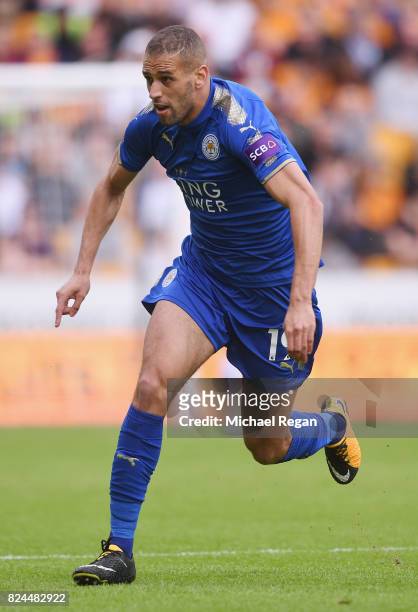 Islam Slimani of Leicester in action during the pre-season friendly match between Wolverhampton Wanderers and Leicester City at Molineux on July 29,...