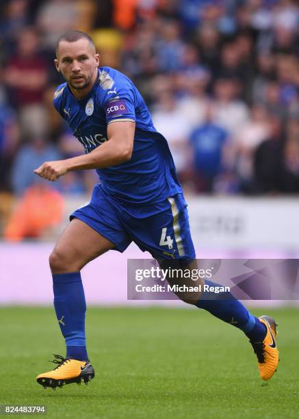 Danny Drinkwater of Leicester in action during the pre-season friendly match between Wolverhampton Wanderers and Leicester City at Molineux on July...