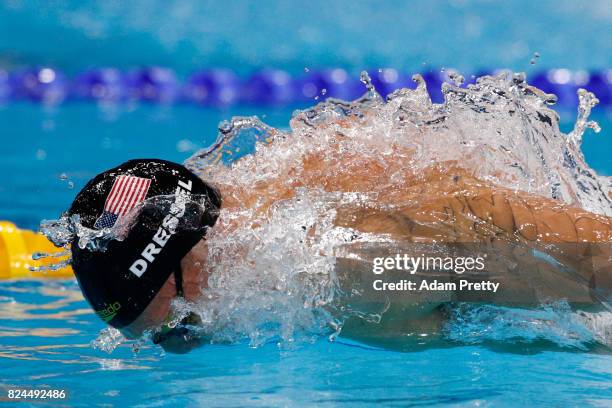 Caeleb Remel Dressel of The United States competes during the Men's 4x100m Medley Relay Final on day seventeen of the Budapest 2017 FINA World...