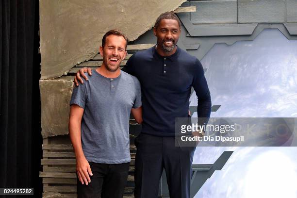 Director Nikolaj Arcel and Idris Elba attend "The Dark Tower" photocall at the Whitby Hotel on July 30, 2017 in New York City.