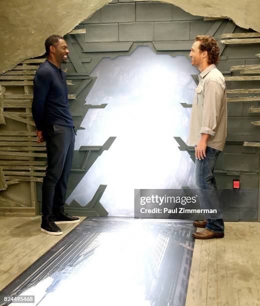 Actors Idris Elba and Matthew McConaughey attend "The Dark Tower" Photo Call at the Whitby Hotel on July 30, 2017 in New York City.