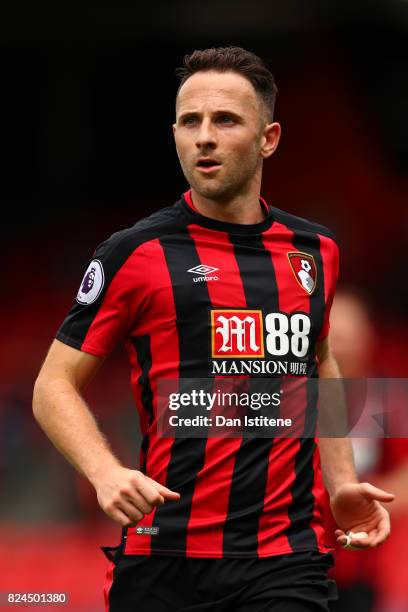 Marc Pugh of AFC Bournemouth in action during the pre-season friendly match between AFC Bournemouth and Valencia CF at Vitality Stadium on July 30,...