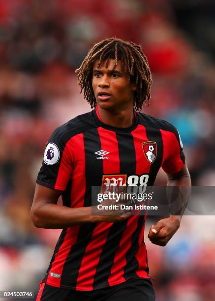 Nathan Ake of AFC Bournemouth in action during the pre-season friendly match between AFC Bournemouth and Valencia CF at Vitality Stadium on July 30,...