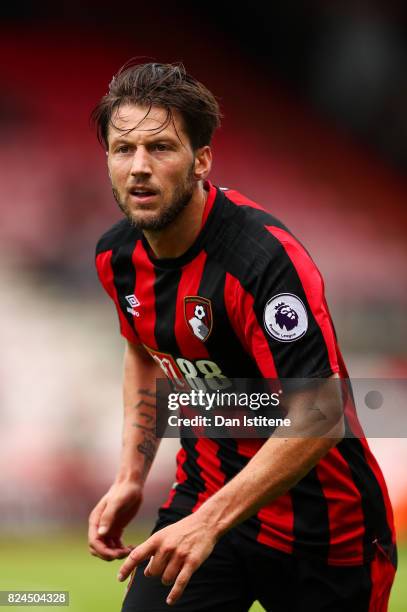 Harry Arter of AFC Bournemouth in action during the pre-season friendly match between AFC Bournemouth and Valencia CF at Vitality Stadium on July 30,...