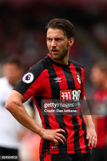 Harry Arter of AFC Bournemouth in action during the pre-season friendly match between AFC Bournemouth and Valencia CF at Vitality Stadium on July 30,...