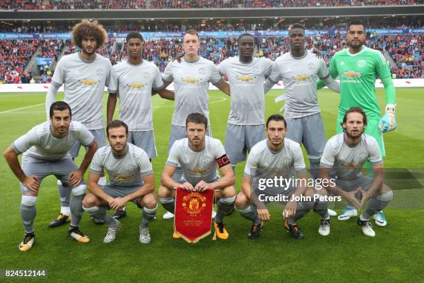 The Manchester United players line up for a team photo prior to the pre-season friendly match between Valerenga and Manchester United at Ullevaal...