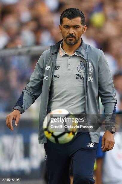 Head coach Sergio Conceicao of FC Porto reacts during the Pre-Season Friendly match between FC Porto and RC Deportivo La Coruna at Estadio do Dragao...