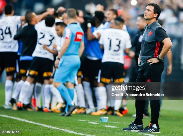 Ze Ricasrdo, head coach of Flamengo in action during the match between Corinthians and Flamengo for the Brasileirao Series A 2017 at Arena...