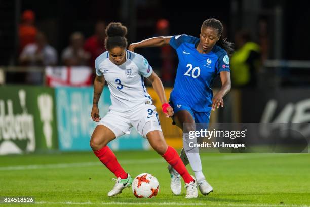 Demi Stokes of England women, Kadidiatou Diani of France women during the UEFA WEURO 2017 quarter finale match between England and France at The...