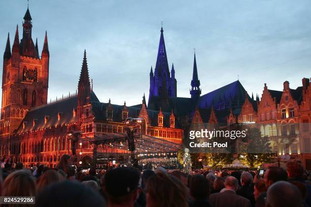 The story of the war in the Ypres region is told by performances and music set to a backdrop of visual projections on the facade of the Cloth Hall...