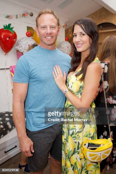 Ian Ziering, his wife Erin attend the Num Noms event at Au Fudge Los Angeles hosted by Tiffani Thiessen on July 30, 2017 in West Hollywood,...