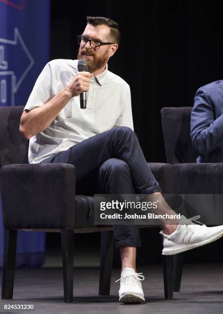 Tim Simons at the 'Meet Veep!' panel during Politicon at Pasadena Convention Center on July 30, 2017 in Pasadena, California.