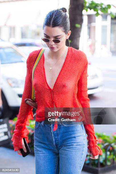 Model Kendall Jenner is seen in Chelsea on July 30, 2017 in New York City.