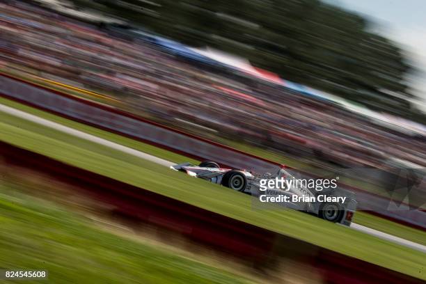 Will Power, of Australia, drives the Chevrolet IndyCar on the track during the Verizon IndyCar Series Honda Indy 200 race at Mid-Ohio Sports Car...