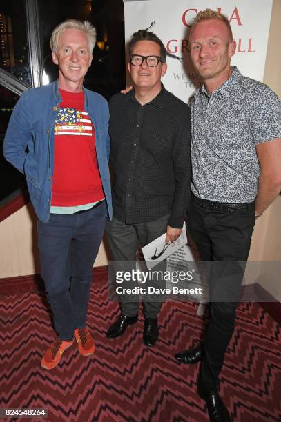 Philip Treacy, Sir Matthew Bourne and Matt Cain attend a drinks reception celebrating 'Gala For Grenfell', a special gala bringing together a host of...