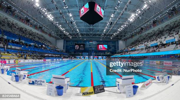 The interior of The Duna Arena, the location at which diving and pool events are held at the FINA World Championships 2017, in Budapest, Hungary, 30...