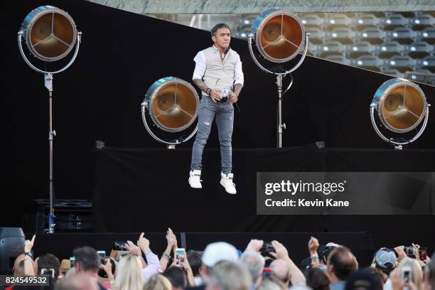 Arnel Pineda of Journey performs onstage during The Classic East - Day 2 at Citi Field on July 30, 2017 in New York City.