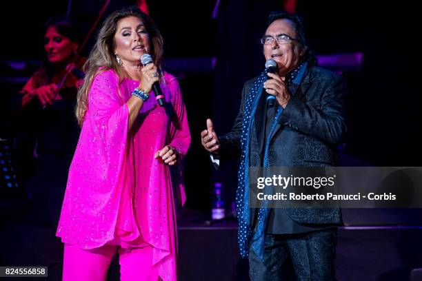 Albano And Romina Power perform on stage on July 28, 2017 in Rome, Italy.