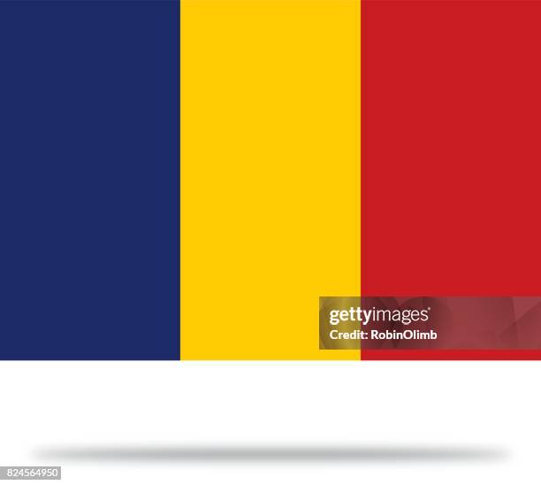 chad flag with shadow - chad flag stock illustrations