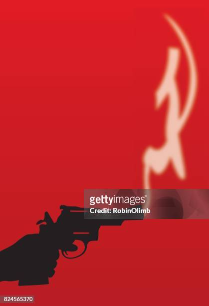 hand, die smoking gun - ehemalige sowjetunion stock-grafiken, -clipart, -cartoons und -symbole
