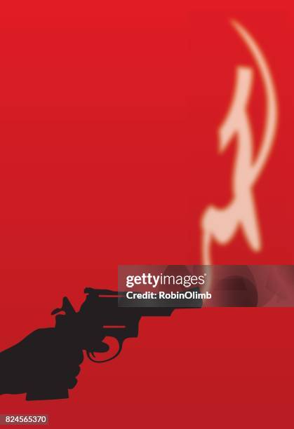 hand holding smoking gun - hand holding gun stock illustrations