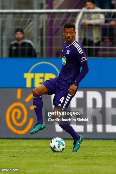 Marcel Appiah of Osnabrueck during the 3. Liga match between VfL Osnabrueck and SV Wehen Wiesbaden at Bremer Bruecke on July 28, 2017 in Osnabrueck,...