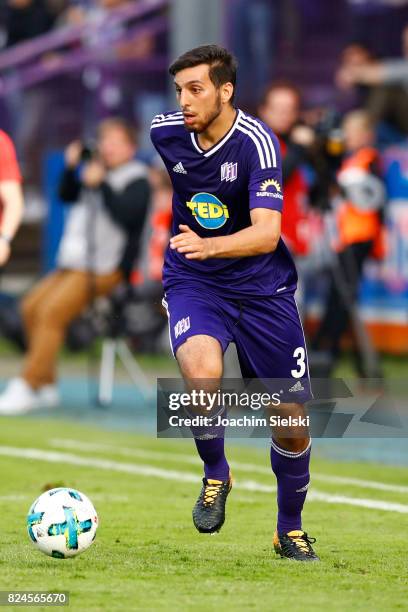 Furkan Zorba of Osnabrueck during the 3. Liga match between VfL Osnabrueck and SV Wehen Wiesbaden at Bremer Bruecke on July 28, 2017 in Osnabrueck,...