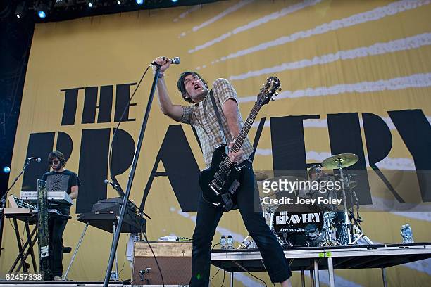 The Bravery performs live in concert during the Projekt Revolution Tour at the Verizon Wireless Music Center on August 17, 2008 in Noblesville,Indiana