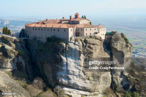agios stefanos (st stephen's) monastery. - greek orthodox stock pictures, royalty-free photos & images