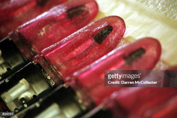 Newly manufactured "Tongues" are prepared for the final stage of production February 20, 2001 at Calston Industries Inc. In Toronto, Canada. "The...