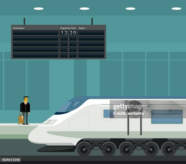 illustrations, cliparts, dessins animés et icônes de voyage en train - arrival departure board