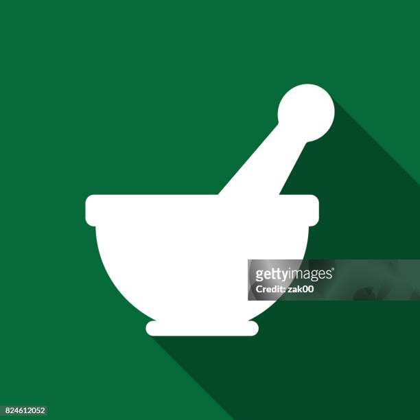 mortar and pestle icons - grind stock illustrations