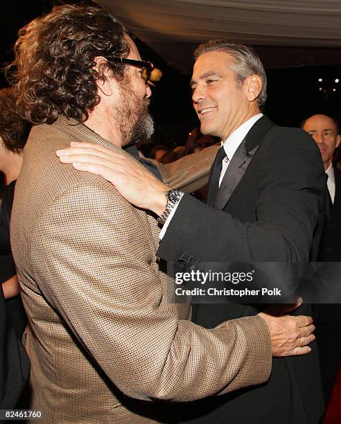 Director Julian Schnabel and Actor George Clooney arrives at the 13th ANNUAL CRITICS' CHOICE AWARDS at the Santa Monica Civic Auditorium on January...