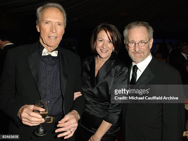 Clint Eastwood, Charla Lawhon, Managing Editor of InStyle, and Steven Spielberg