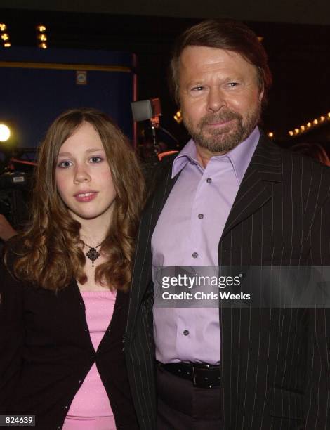 Recording artist Bjorn of the musical group ABBA and his daughter Anna arrive at the Los Angeles opening of "Mamma Mia!" February 26, 2001 at the...