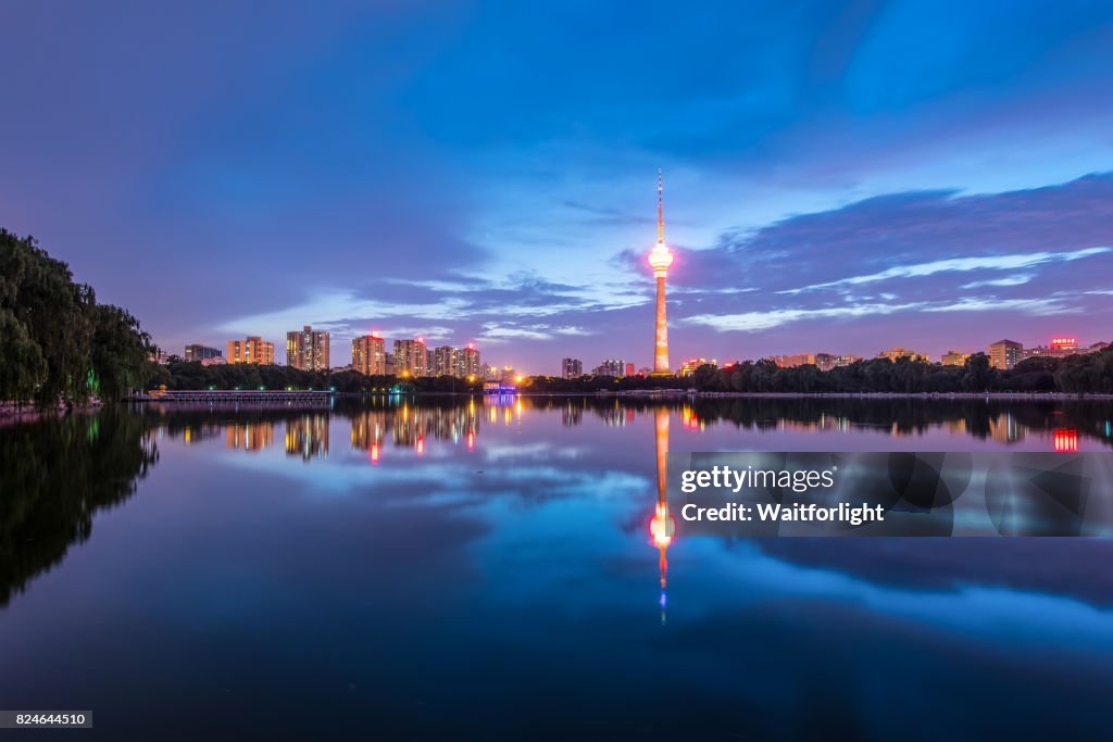 The Central Radio & Television Tower at night