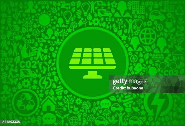 solar panel environment green vector icon pattern - solar panel worker stock illustrations