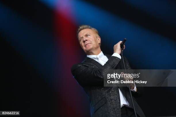 Martin Fry of ABC performs on stage during Punchestown Music Festival at Punchestown Racecourse on July 30, 2017 in Naas, Ireland.
