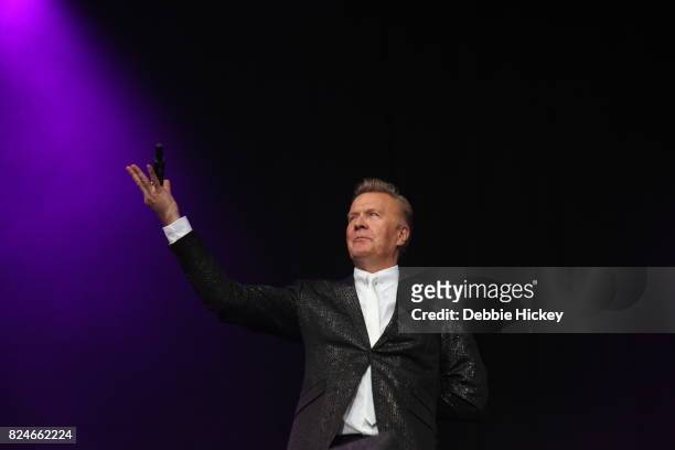 Martin Fry of ABC performs on stage during Punchestown Music Festival at Punchestown Racecourse on July 30, 2017 in Naas, Ireland.