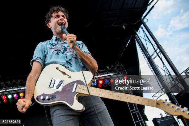 Max Kerman of the Arkells performs during day 2 of the Mo Pop Festival at Detroit Riverfront on July 30, 2017 in Detroit, Michigan.