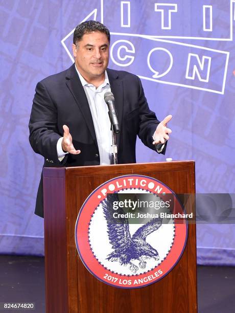 Cenk Uygur at the 'Cenk Uygur vs. Ben Shapiro' panel during Politicon at Pasadena Convention Center on July 30, 2017 in Pasadena, California.