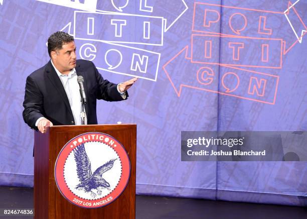 Cenk Uygur at the 'Cenk Uygur vs. Ben Shapiro' panel during Politicon at Pasadena Convention Center on July 30, 2017 in Pasadena, California.