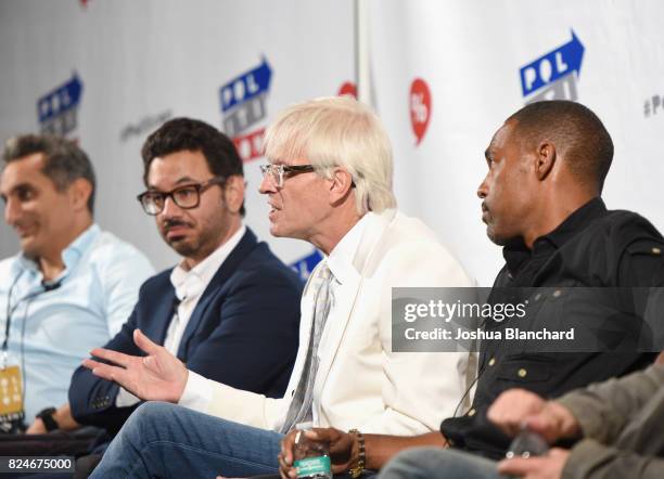 Bassem Youssef, Al Madrigal, Doug McIntyre, and Jason George at the 'Is It Funny or Offensive? Presents: Humor, Satire and Speech in The Age of...