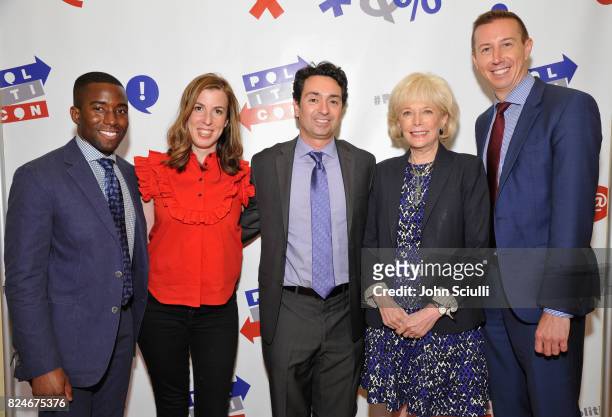 Shermichael Singleton, Amie Parnes, Kamy Akhavan, Lesley Stahl, and John Phillips at Politicon at Pasadena Convention Center on July 30, 2017 in...