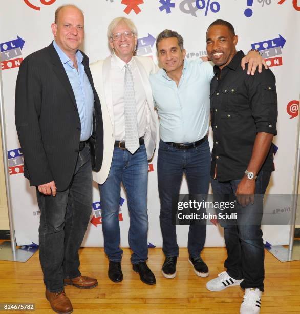 Norman Golightly, Doug McIntyre, Bassem Youssef and Jason George at Politicon at Pasadena Convention Center on July 30, 2017 in Pasadena, California.