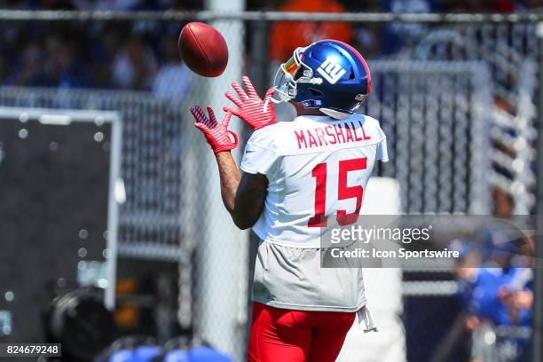 New York Giants wide receiver Brandon Marshall during 2017 New York Giants Training Camp on July 30 at Quest Diagnostics Center in East Rutherford,...