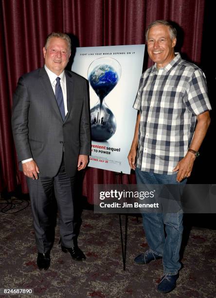 Former Vice President Al Gore and Governor of Washington Jay Inslee attend a special screening of 'An Inconvenient Sequel: Truth to Power' at SIFF...