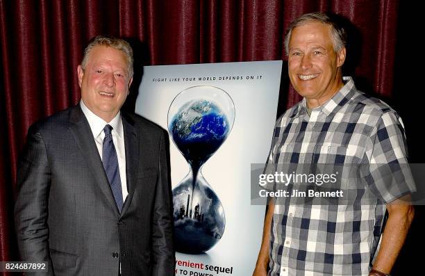 Former Vice President Al Gore and Governor of Washington Jay Inslee attend a special screening of 'An Inconvenient Sequel: Truth to Power' at SIFF...