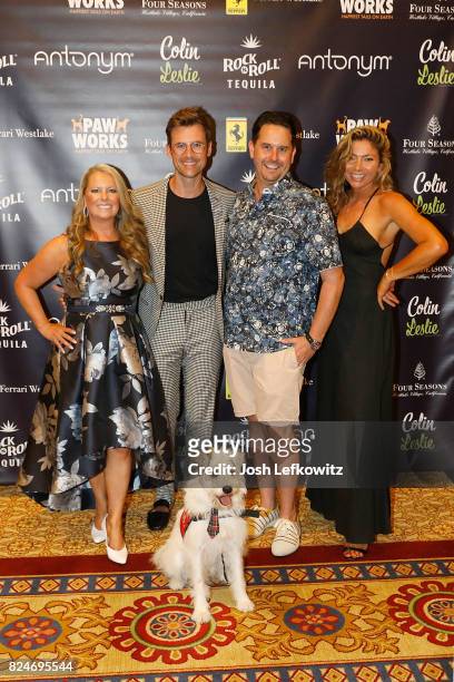 Founder Christina Morgan, Brad Goreski, founder Chad Atkins, Anna Griffin and Hallmark Channel's pet ambassador Happy the dog attend the Paw Works...